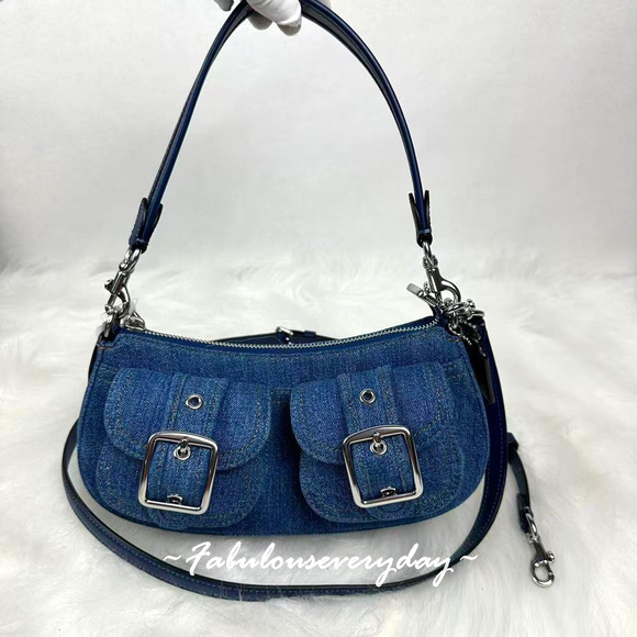 Coach Ashton Bag Shoulder/Crossbody In Denim/Silver/Indigo CAK44 NWT - Picture 1 of 9